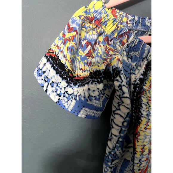 Renee C. Made in USA Off the Shoulder Multicolor Summer Boho Top Womens Small - Picture 5 of 8
